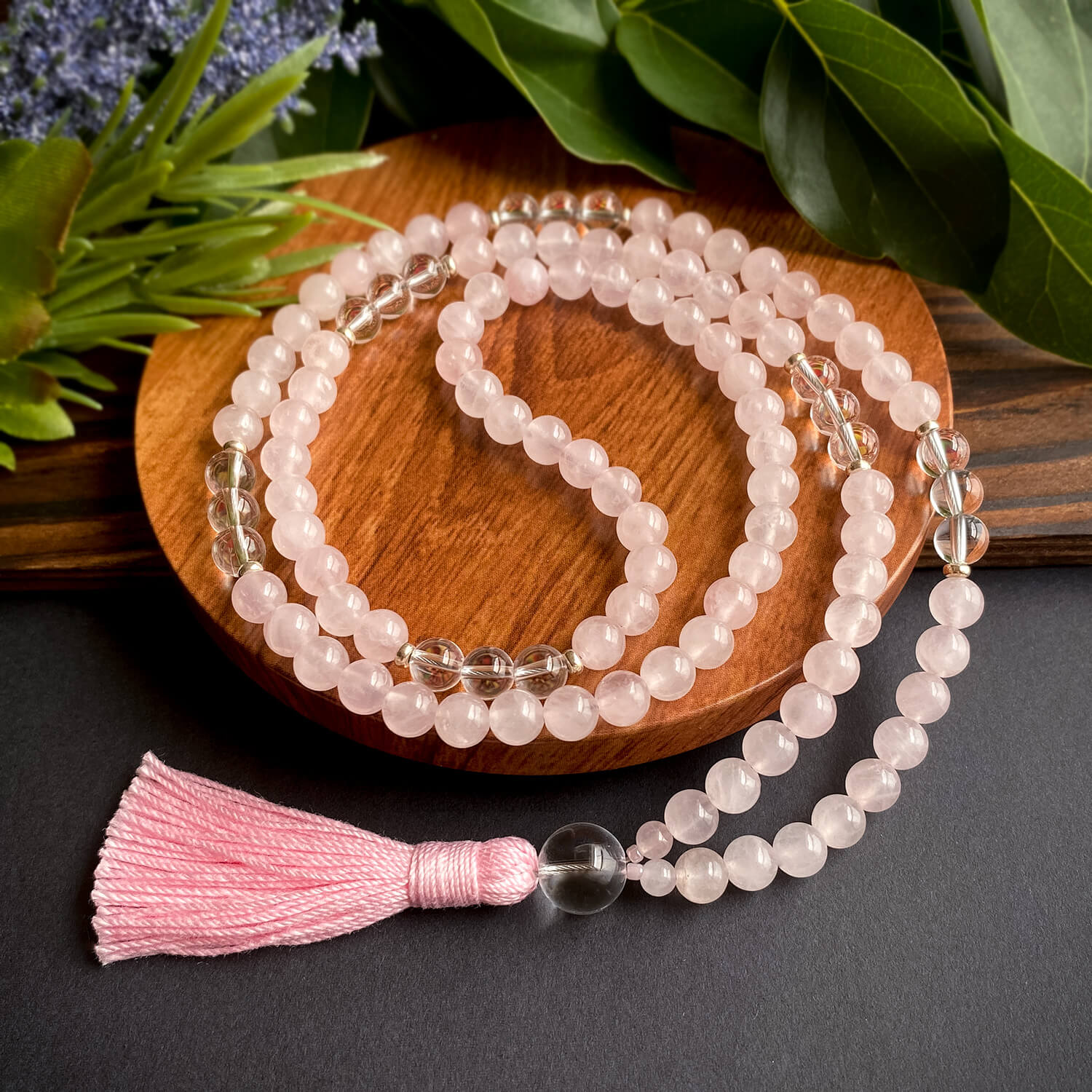 Rose outlet quartz crystal mala