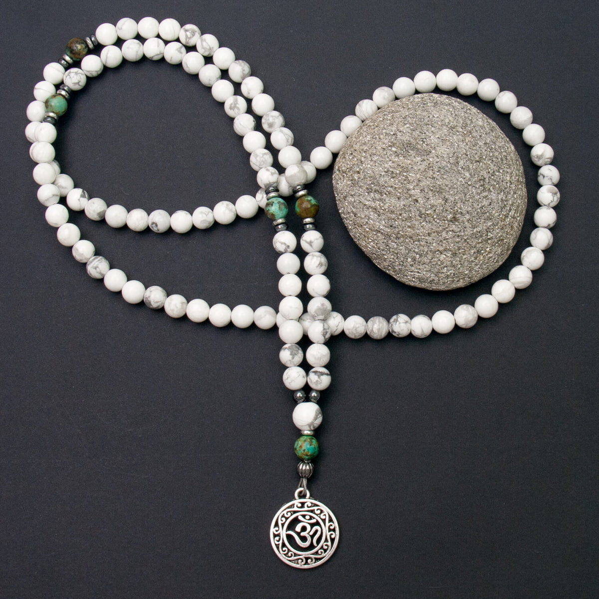 Radiate Serenity White Jade + Amethyst Mala Beads