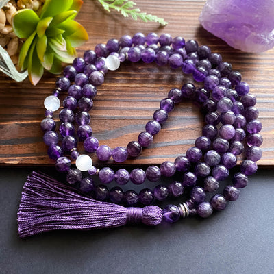Mala Beads, 108 Prayer Beads, Gemstone & Wood Mala Necklaces - Golden ...
