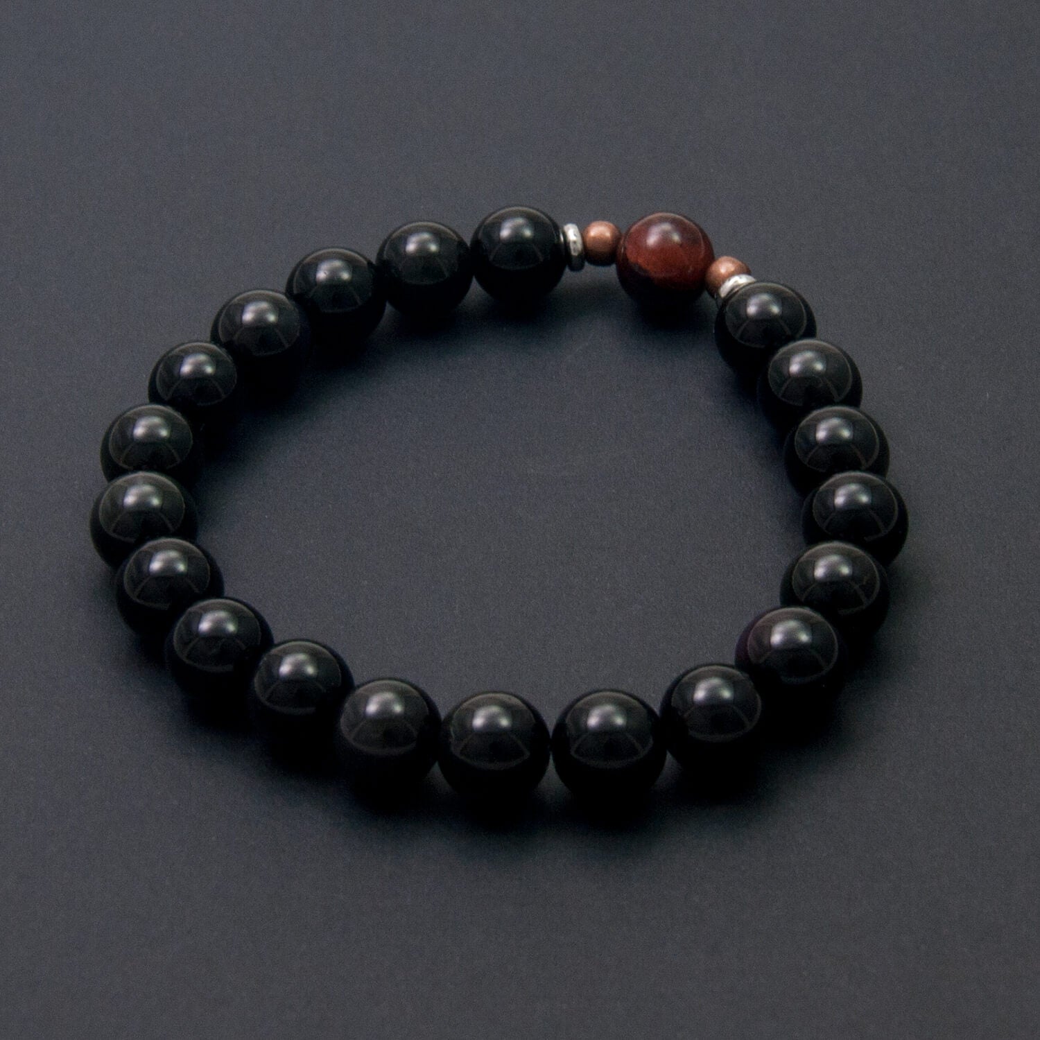 6mm - 8mm Red Mahogany Obsidian Crystal Bracelet, Natural Gemstone  Bracelet, Women Men's, stretchy
