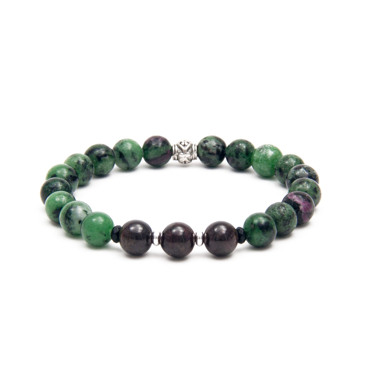 Malachite, Amazonite and top Ruby Zoisite Bracelet