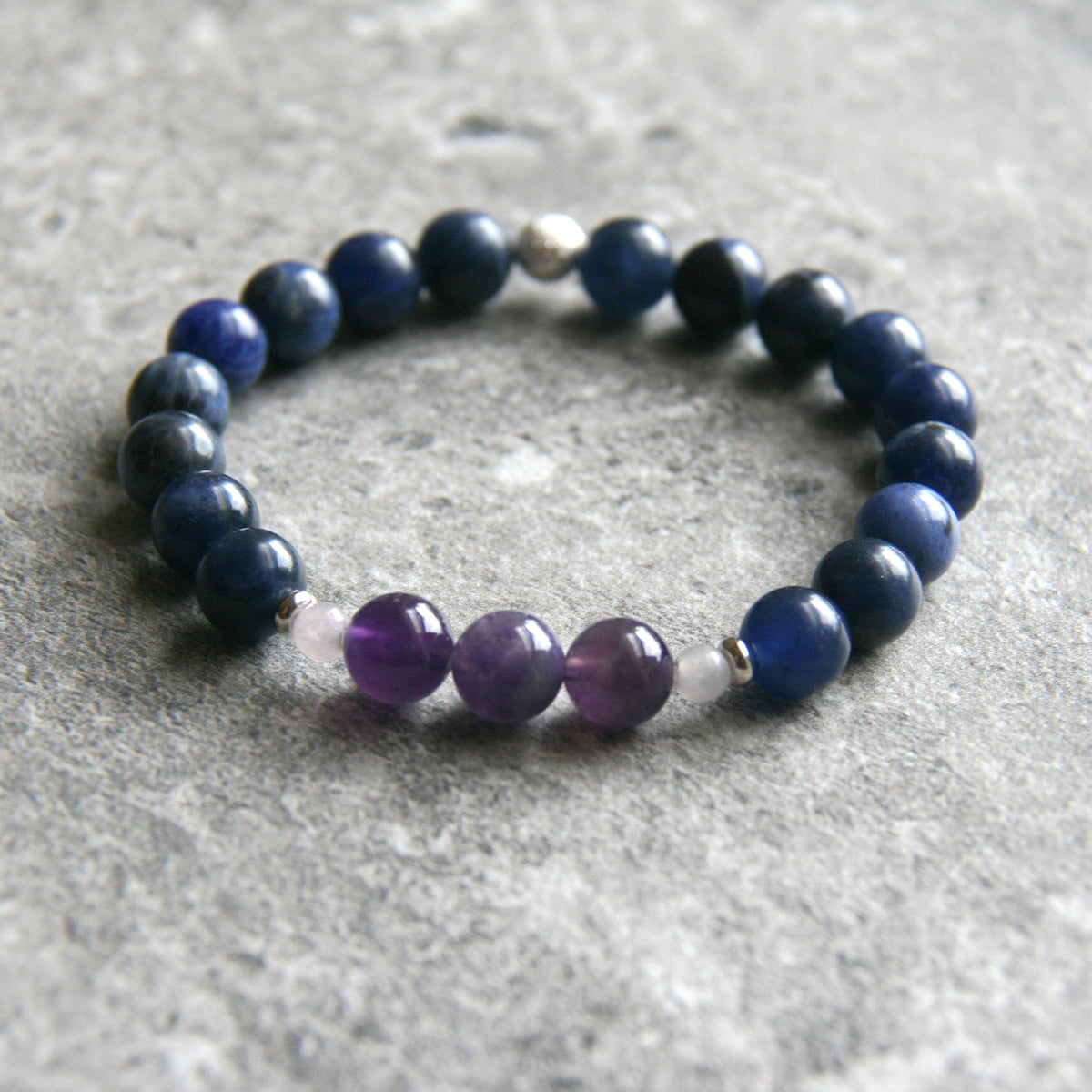 Amethyst Bracelet, Insight and Tranquility - Golden Lotus Mala