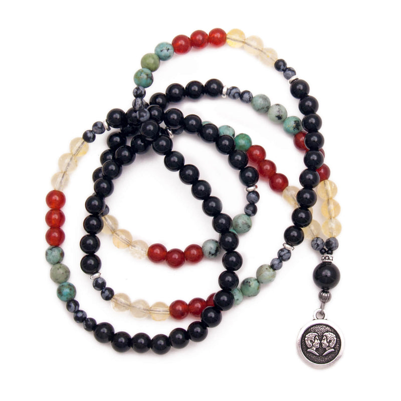 Zodiac Mala Beads - Astrology Sign Tassel Necklaces - Healing Gemstones ...